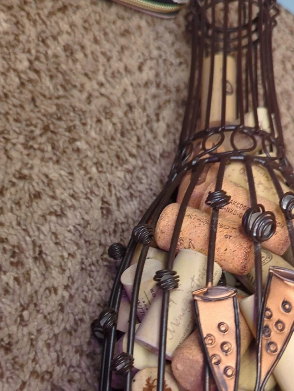 Decorative Champagne Cork Bottle Wire Cage - Bronze & Black